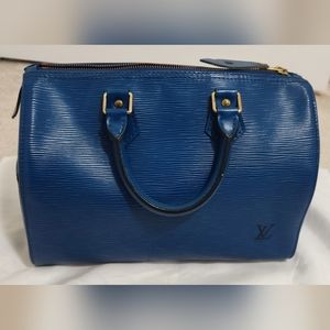 LV epi leather blue speedy 25